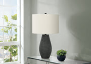 Lighting, 24'h, Table Lamp, Black Resin, Ivory / Cream Shade, Contemporary