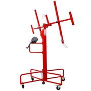 Drywall Lift Panel 13' Lift Drywall Panel Hoist Jack Lifter Jack Rolling Caster Wheel Sheetrock Drywall Lift Construction Tools,150-lb. Capacity, 4ft. x 16ft. Max. Sheet Size,red
