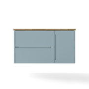 W3151S00011 Cabinet Bathroom Vanity with Sink Combo, Wall Mounted Fluted Cabinet with 2  Drawers and Door, Modern Floating Bathroom Cabinet with Ceramic Integrated Sink for Small Space