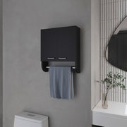 Goodyear Medicine Cabinet in Melamine With a Towel Bar, Black