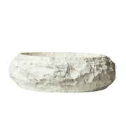 Luna 18'' Bathroom Sink, Irregular Oval Resin Vessel Basin with Stone Pattern, Artistic Style Sink, NO Faucet, Ivory