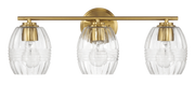 Luster Three Lights Vanity With Clear Glass for Bathrooms above Mirror  Wall Lamp - Satin Brass