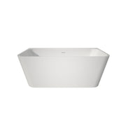 59' Stand Alone Tub Acrylic Rectangular Free Standing Soaking Bath tub (White)