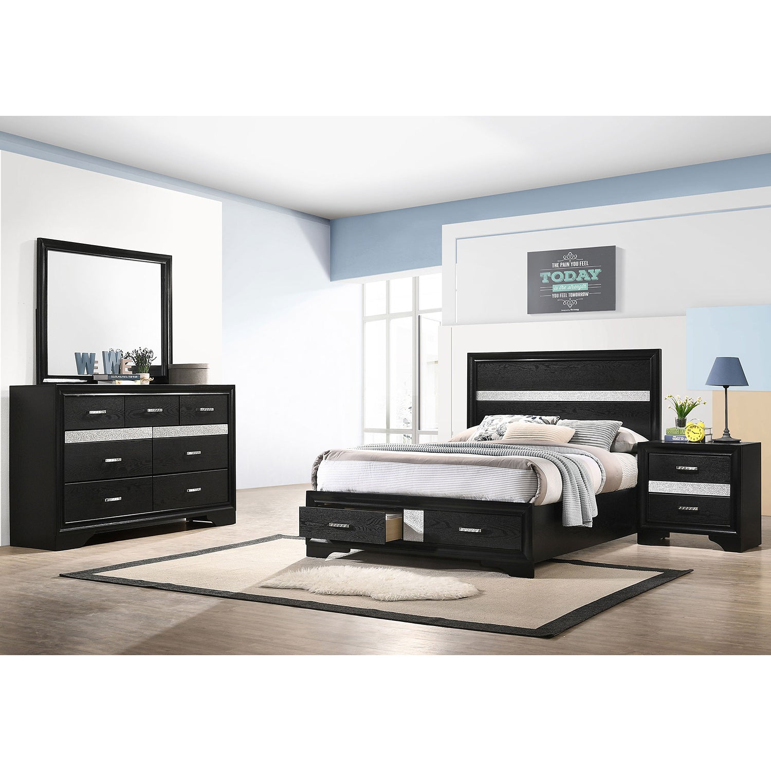 Annie Black 4-piece Full Bedroom Set