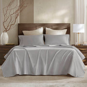 5 Pieces Split King Sateen Sheet Set,Gray