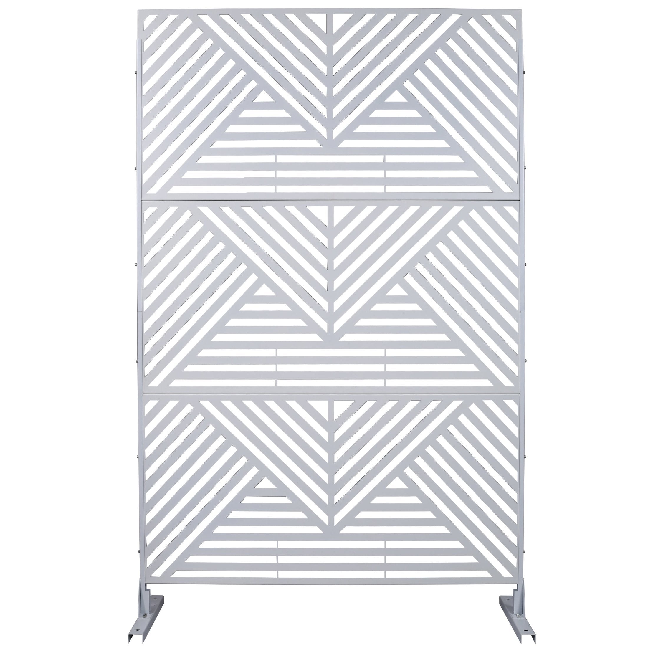 Outdoor & Indoor Privacy Screen Metal Privacy Screen 76' H×48' W, Freestanding Decorative Privacy Screen for Deck Balcony Patio, Privacy Fence Panels White