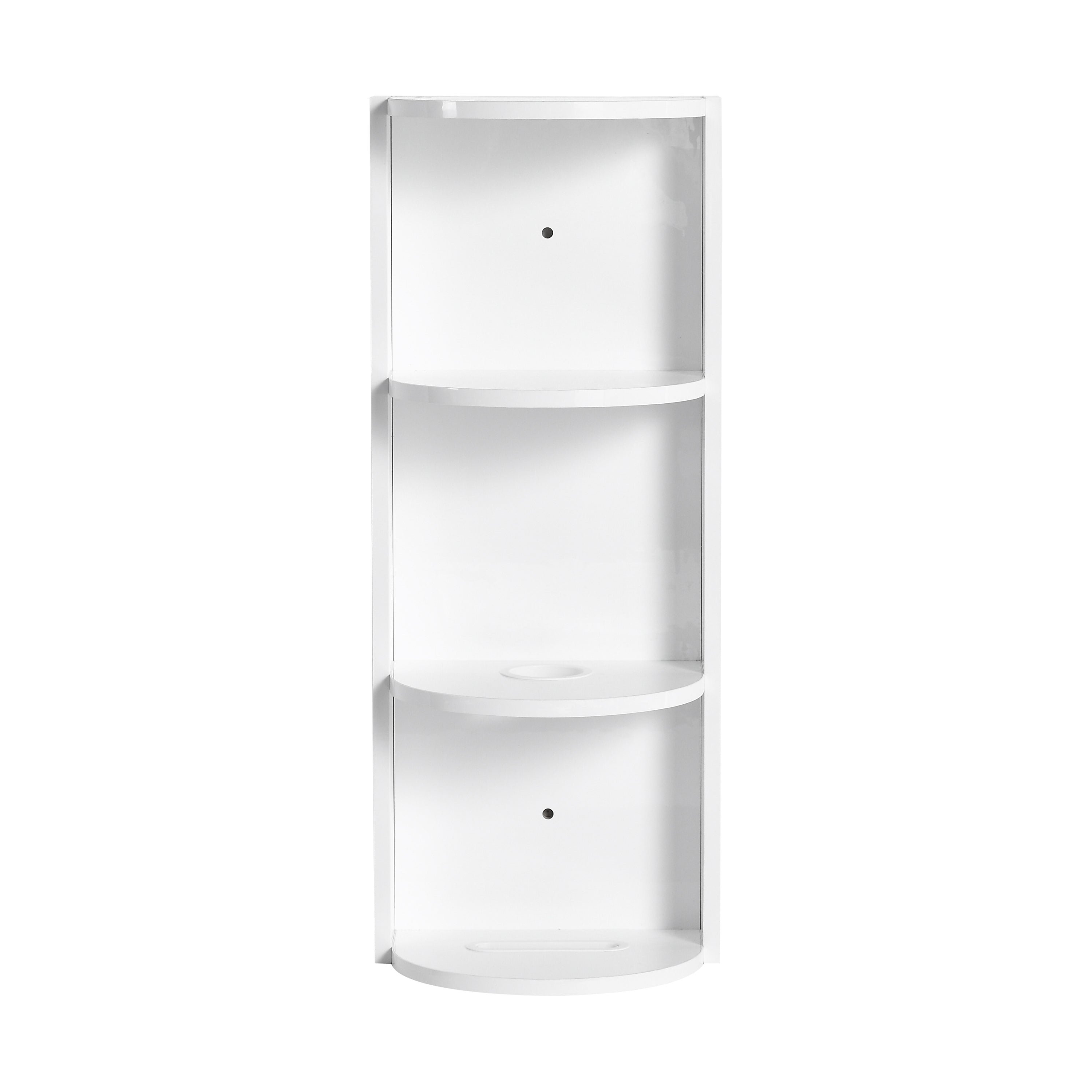 Glossy White 12' Bathroom Wall-Mounted Storage Rack with Float Mounting Design, Durable Plywood