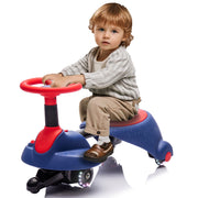 6V Kids Ride On Electric Wiggle Car,Flashing & Shock absorbing PU Wheels For Effective Floor Protection,Retractable,Steering Wheel Rotates 360°,Bluetooth,Provide a speed of 3.11MPH for Kids aged 3+.