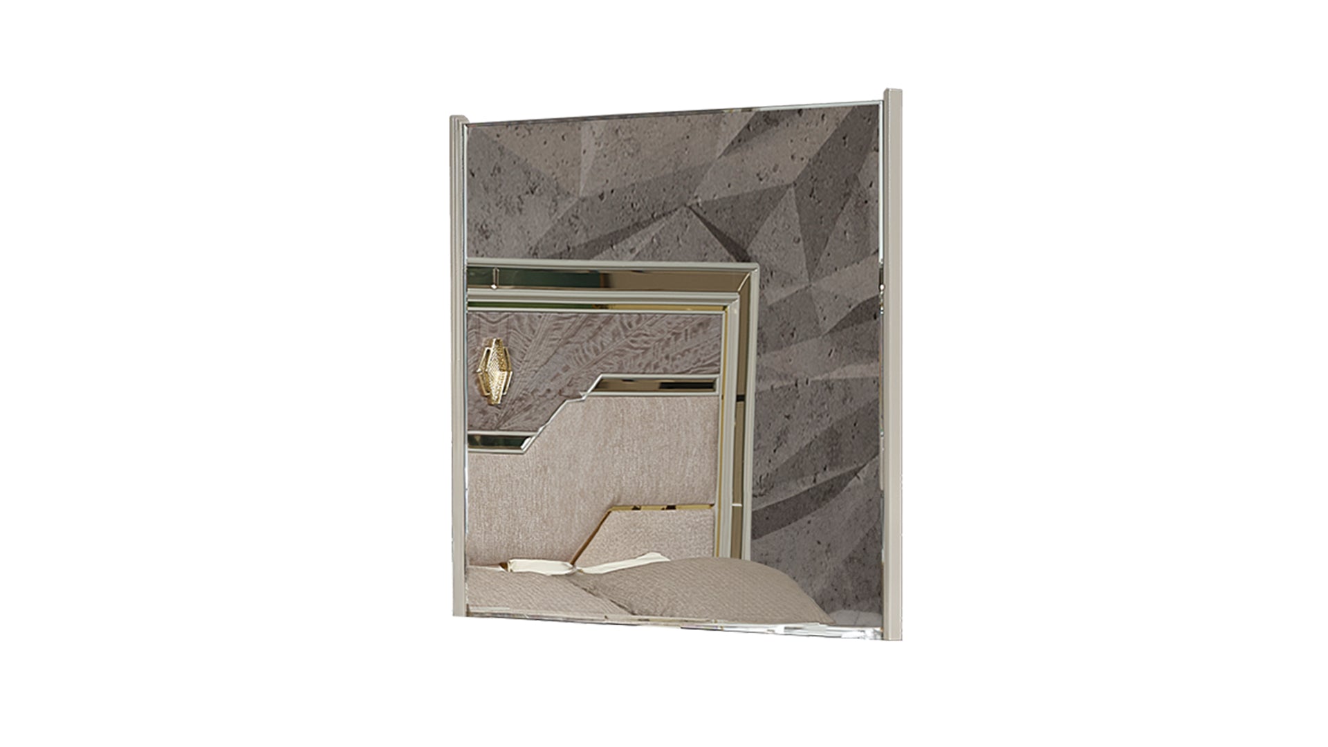 Omari Modern Style Mirror Made with Wood and Gold Accents in Beige(INCLUDES MIRROR ONLY)      same asG150109297  (NJ inventory)