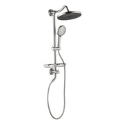 ShowerSpas Shower System, with 10' Rain Showerhead, 4-Function Hand Shower, Adjustable Slide Bar and Soap Dish,