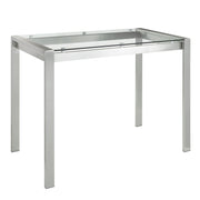 Fuji Contemporary Counter Table in Stainless Steel and Clear Glass by LumiSource