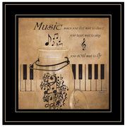 'Music' by Robin-Lee Vieira, Ready to Hang Framed Print, Black Frame