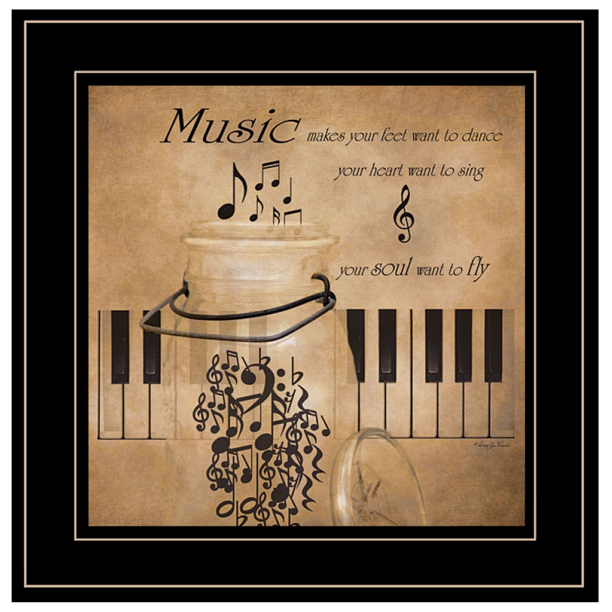 'Music' by Robin-Lee Vieira, Ready to Hang Framed Print, Black Frame