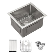 Brushed Nickel Undermount 13 Inch Stainless Steel Kitchen Sink 16 Gauge 9 Inch Deep