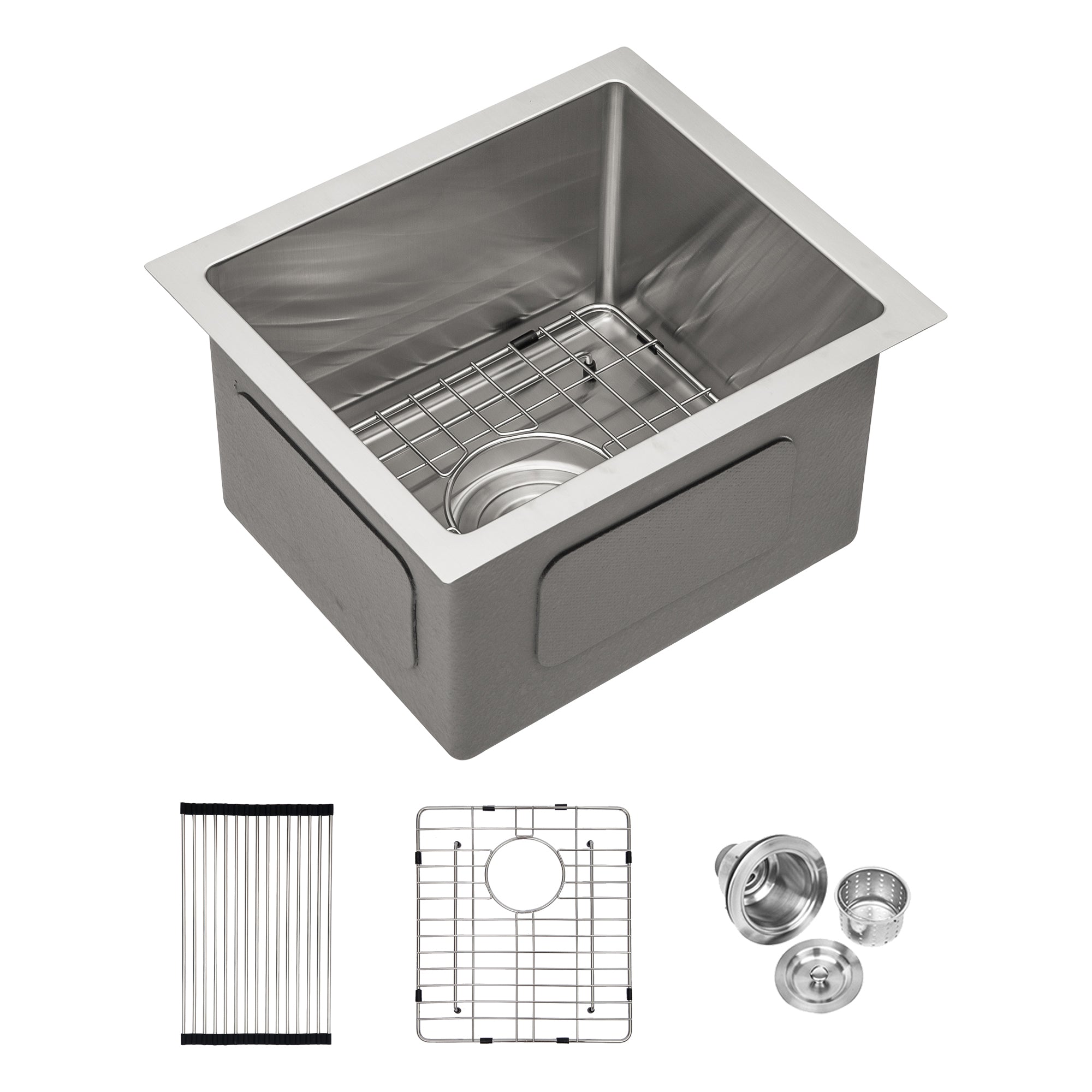 Brushed Nickel Undermount 13 Inch Stainless Steel Kitchen Sink 16 Gauge 9 Inch Deep