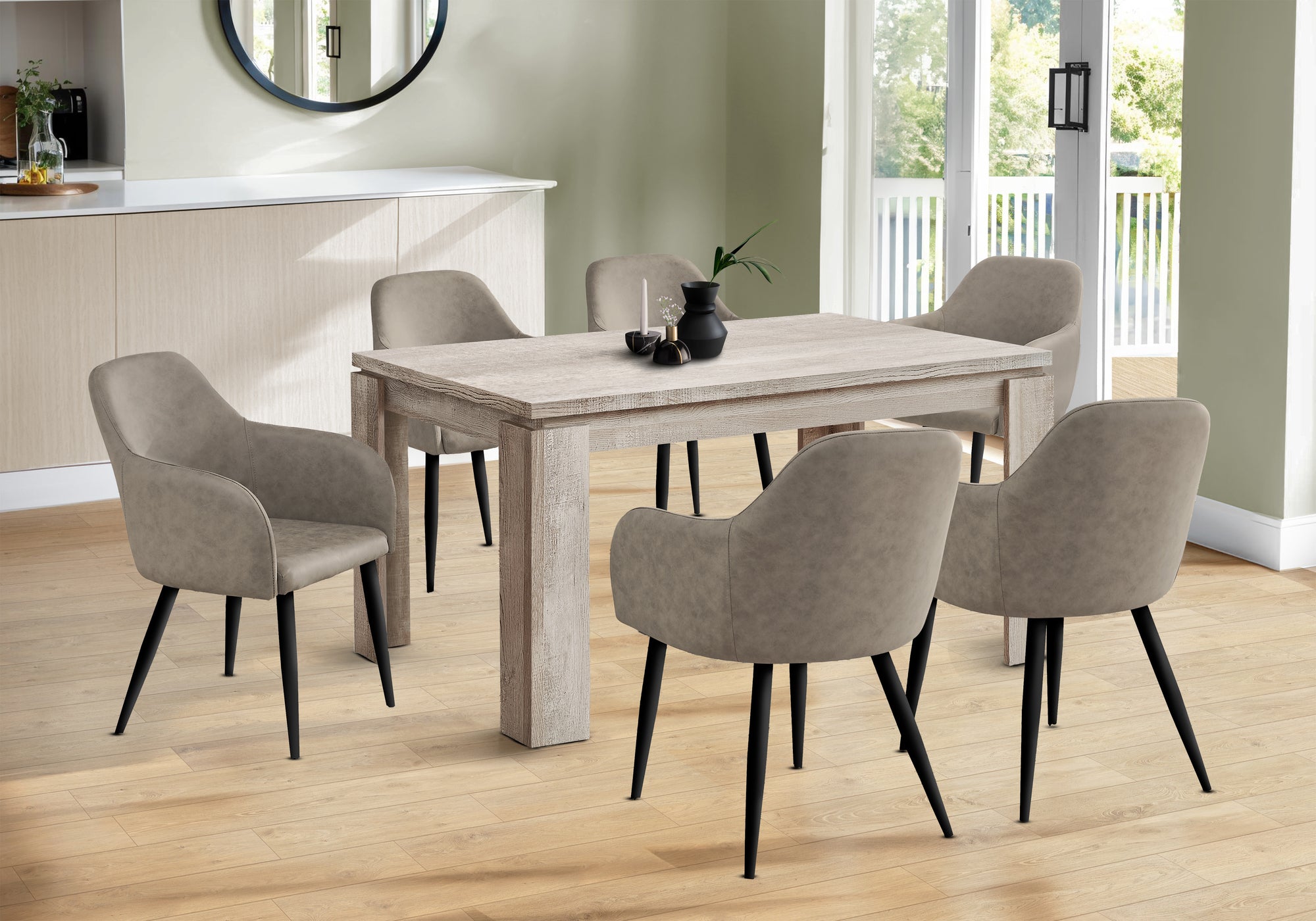Dining Table, 60' Rectangular, Kitchen, Dining Room, Beige Laminate, Contemporary, Modern