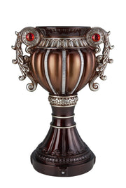 17.5' Tall' Delicata' Urn-Shaped Decorative Vase, Bronze with Silver Accents