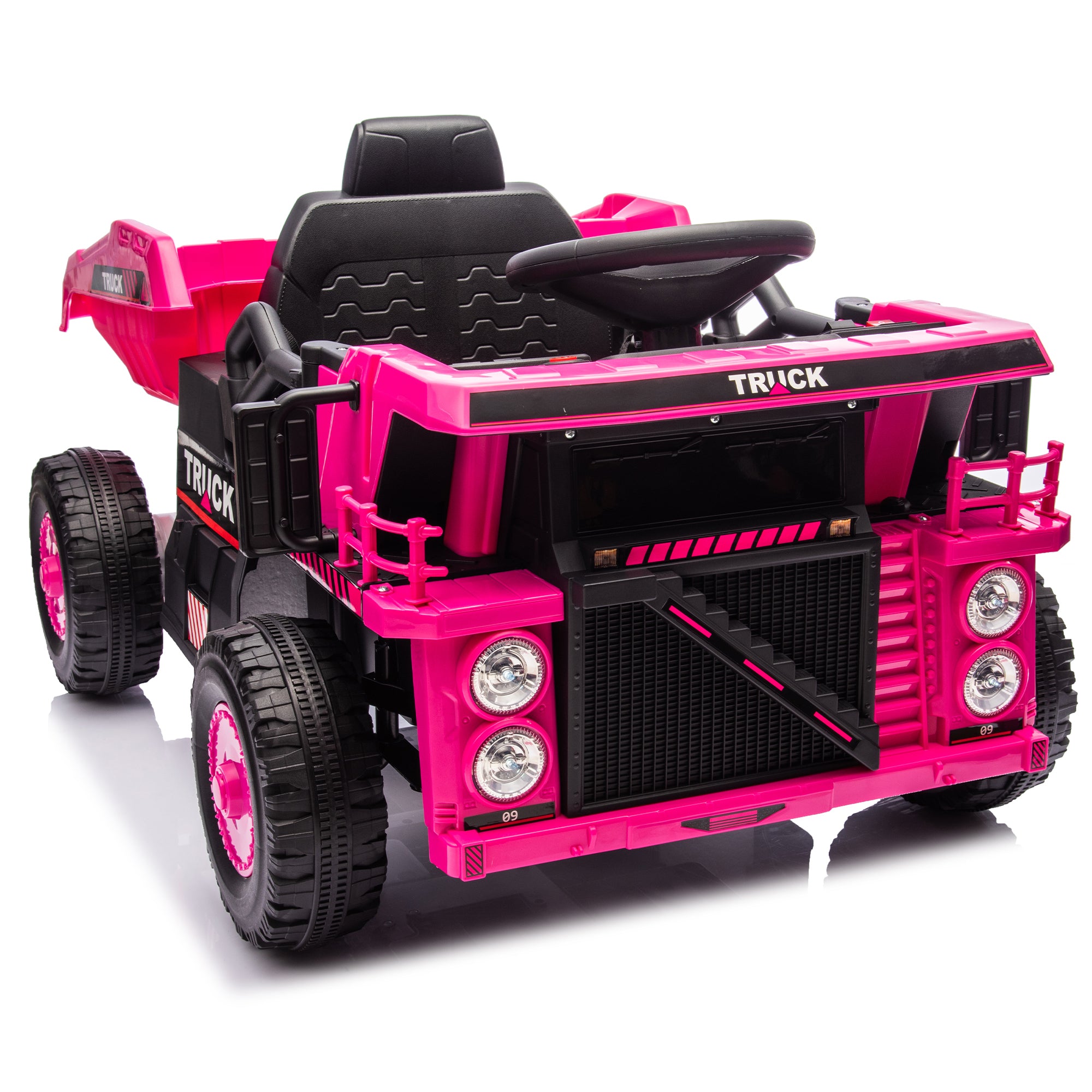 12V Kids Ride On Dump Truck W/Parents Control,2wd,Rear-wheel suspension,Electric Dump Bed and Extra Shovel,Multimedia function with Bluetooh and Music,Volume&Speed adjustment,LED Light For Kids 3-5.