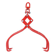 4 Claw Timber Log Lifting Tongs Grabber 28 Inch Opening Red Carbon Steel