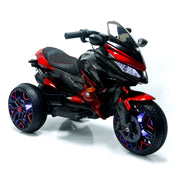 Kids Motorcycle Ride-On Motorcycle 3-Wheels Battery Powered Motorbike  Rechargeable 12 V kids  ride on toy with PU seat Training  Wheels/manual throttle/ drive by hand /Lighting  wheels