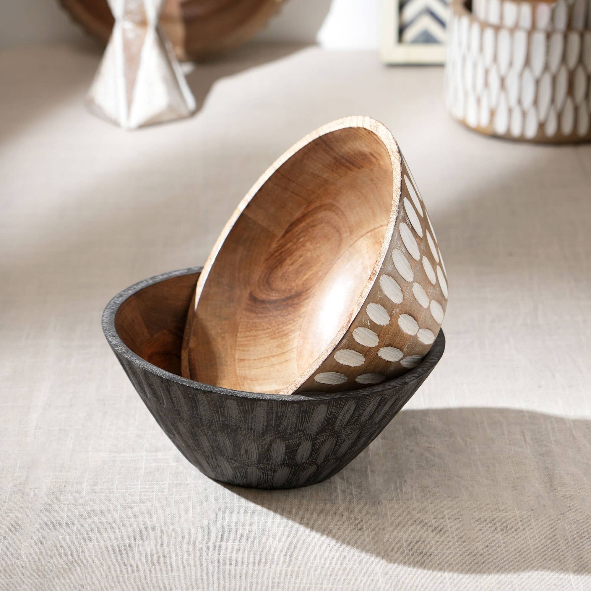 Kiyanni Handmade Mango Wood Diana Decorative Bowl - Stylish Utensil Server