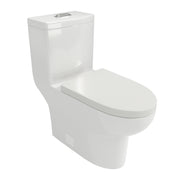 Modern Ceramic One Piece Toilet with Dual Flush and Soft Closing Seat in White