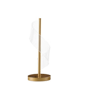 18.75' In Dinamo Modern 'S' Wave Swirl Acrylic Led Brushed Gold Table Lamp