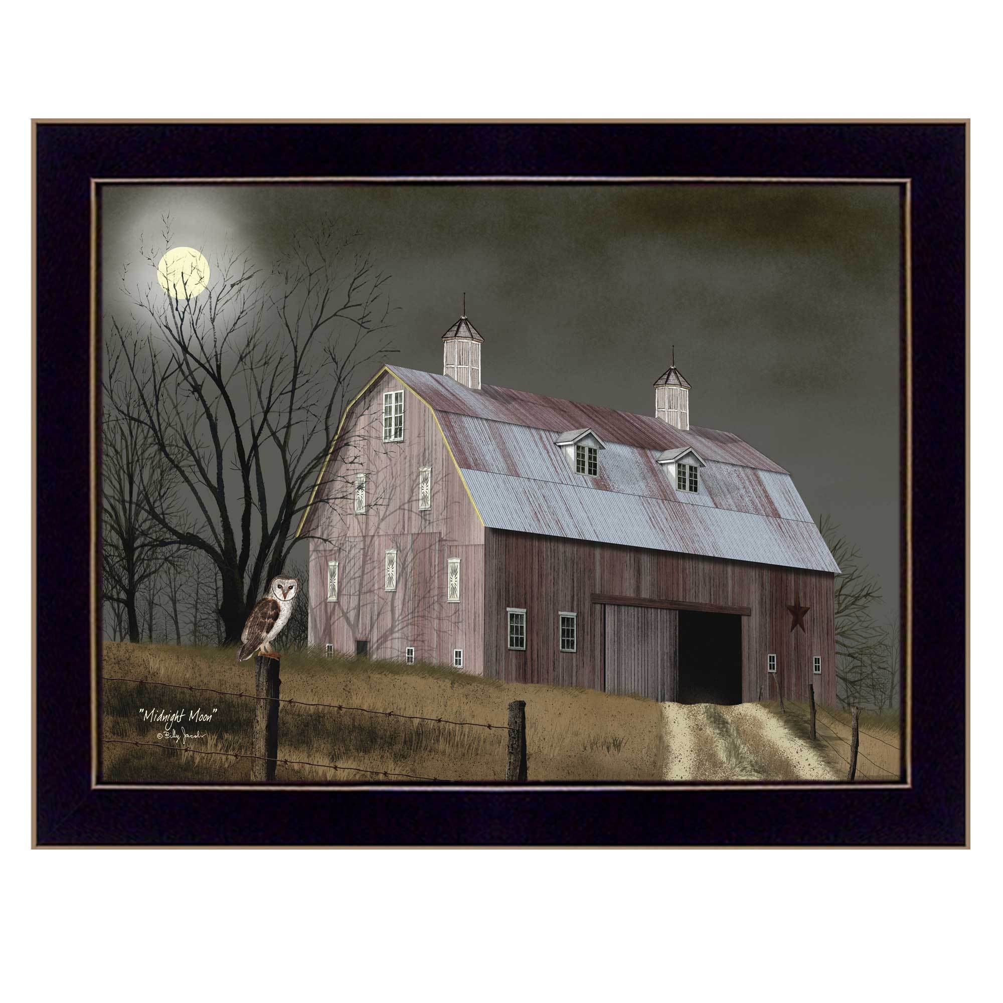 'Midnight Moon' by Billy Jacobs, Ready to Hang Framed Print, Black Frame