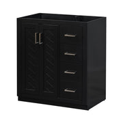 30'' Bathroom Vanity without Sink,Solid Wood Frame Bathroom Storage Cabinet Only, Freestanding Vanity Set with 3 Drawers& Soft Closing Doors
