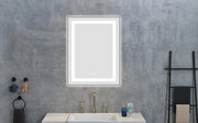 24' x 28' LED Bathroom Mirror with Front and Backlight, Wall Mounted Vanity Mirror with Aluminum Frame, Anti-Fog, Memory, 3 Colors, Stepless Dimmable
