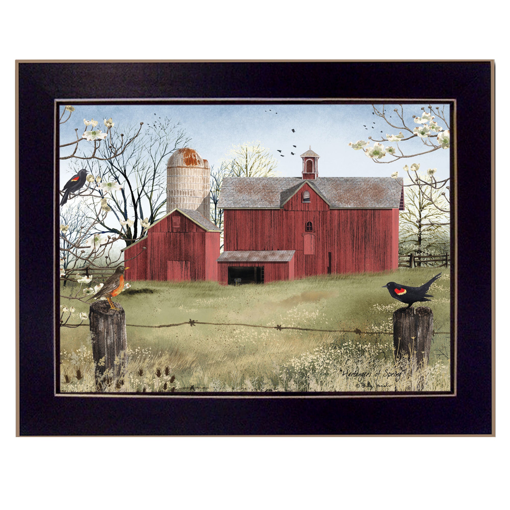 'Harbingers of Spring' By Billy Jacobs, Printed Wall Art, Ready To Hang Framed Poster, Black Frame