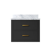 Black Single Bath Vanity 24 in. W x 18 in. D, with Acrylic Top