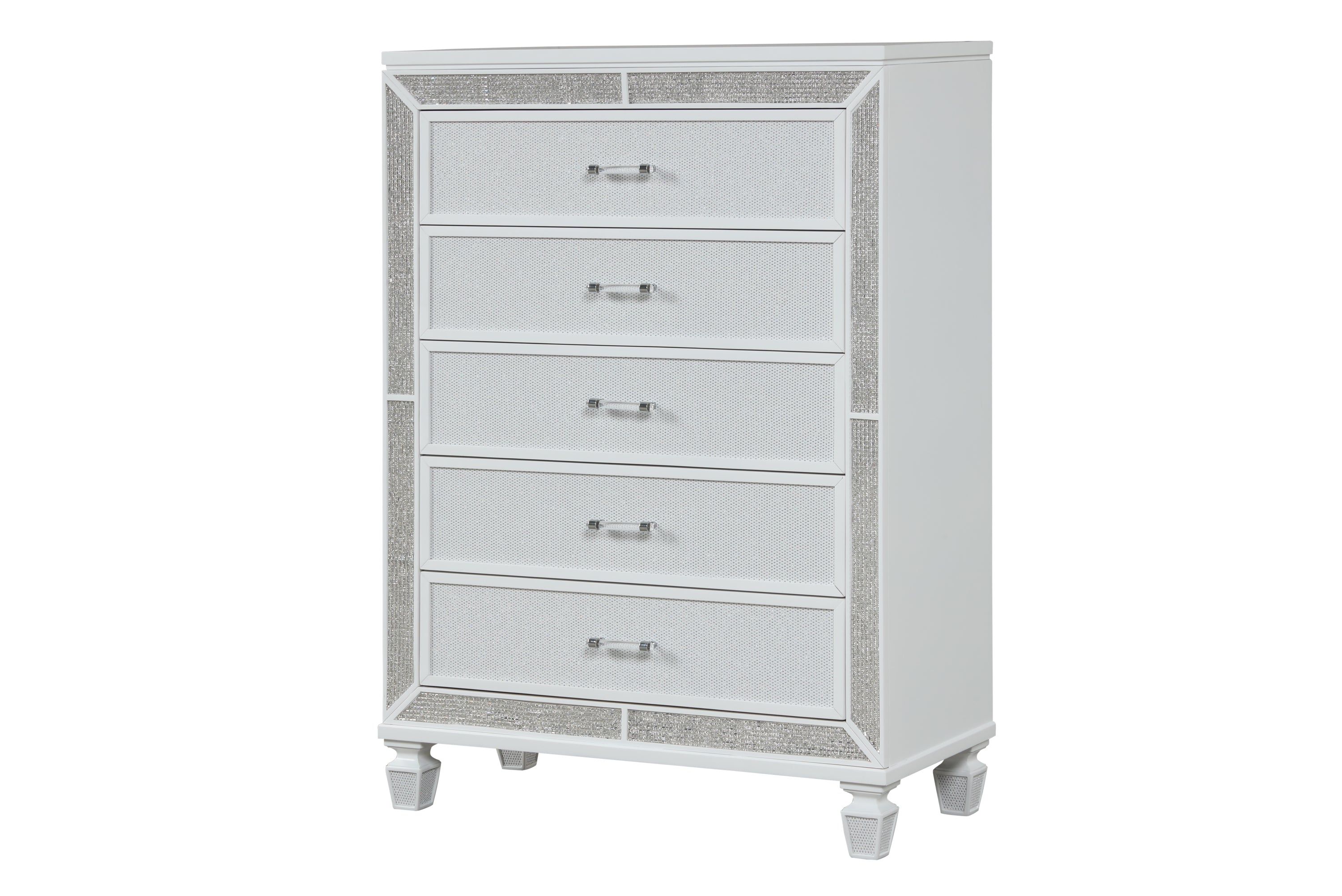 Crystal Chest Made with Wood and Finished in White