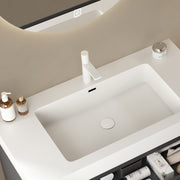 30' Integrated Rectangular Undermount Basin without Drain and Faucet, White