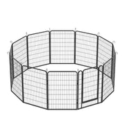 12 Panels Heavy-Duty Metal Playpen with Door, 39.37' H Dog Fence Pet Exercise Pen for Outdoor, Indoor
