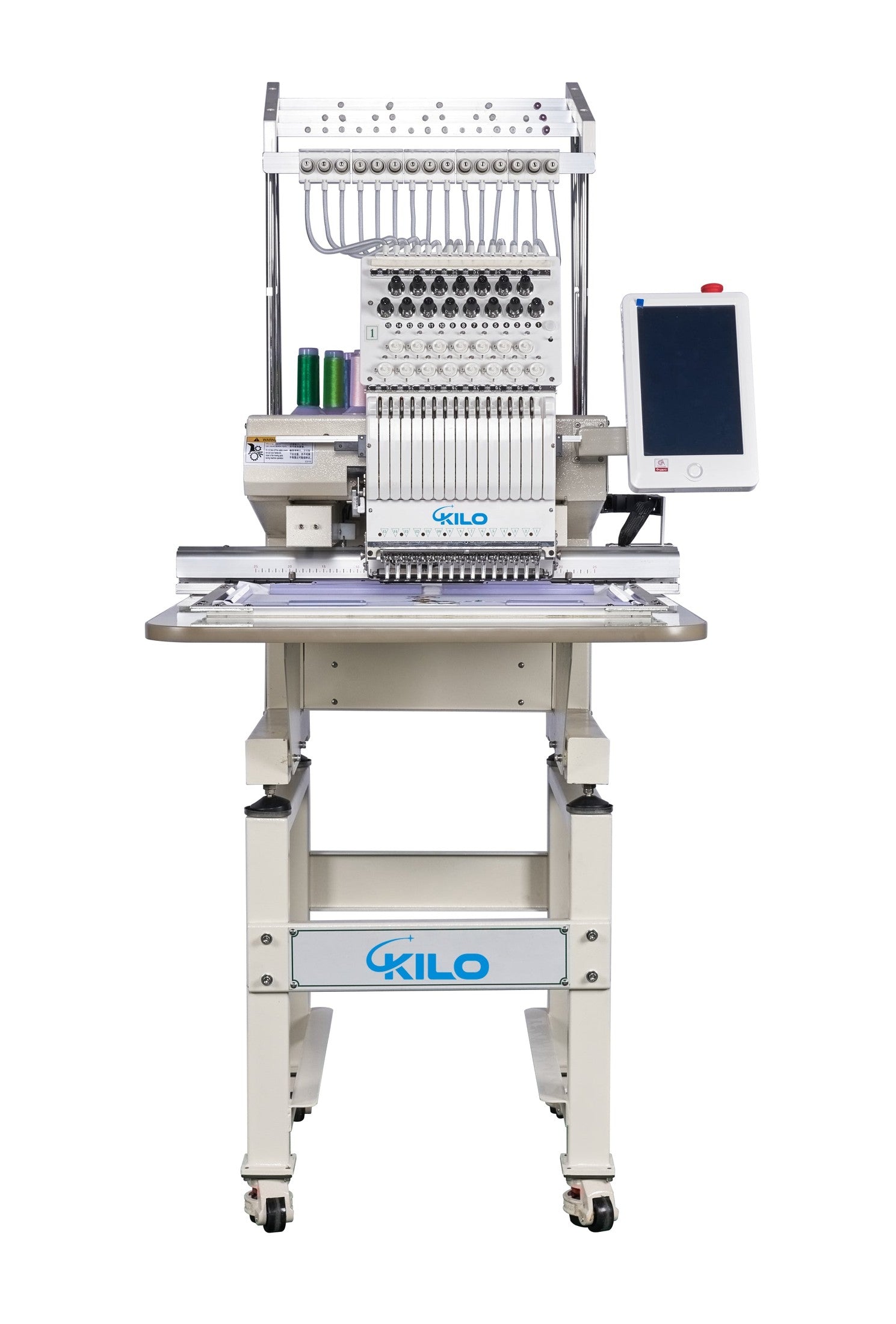 Commercial Embroidery Machine with 15 Needles 13' x 20' LCD Embroiderer Pattern for Cap Hat T-Shirt Laser Positioning 1501