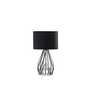 17.5' In Industrial Farm Metal Cage Black Table Lamp