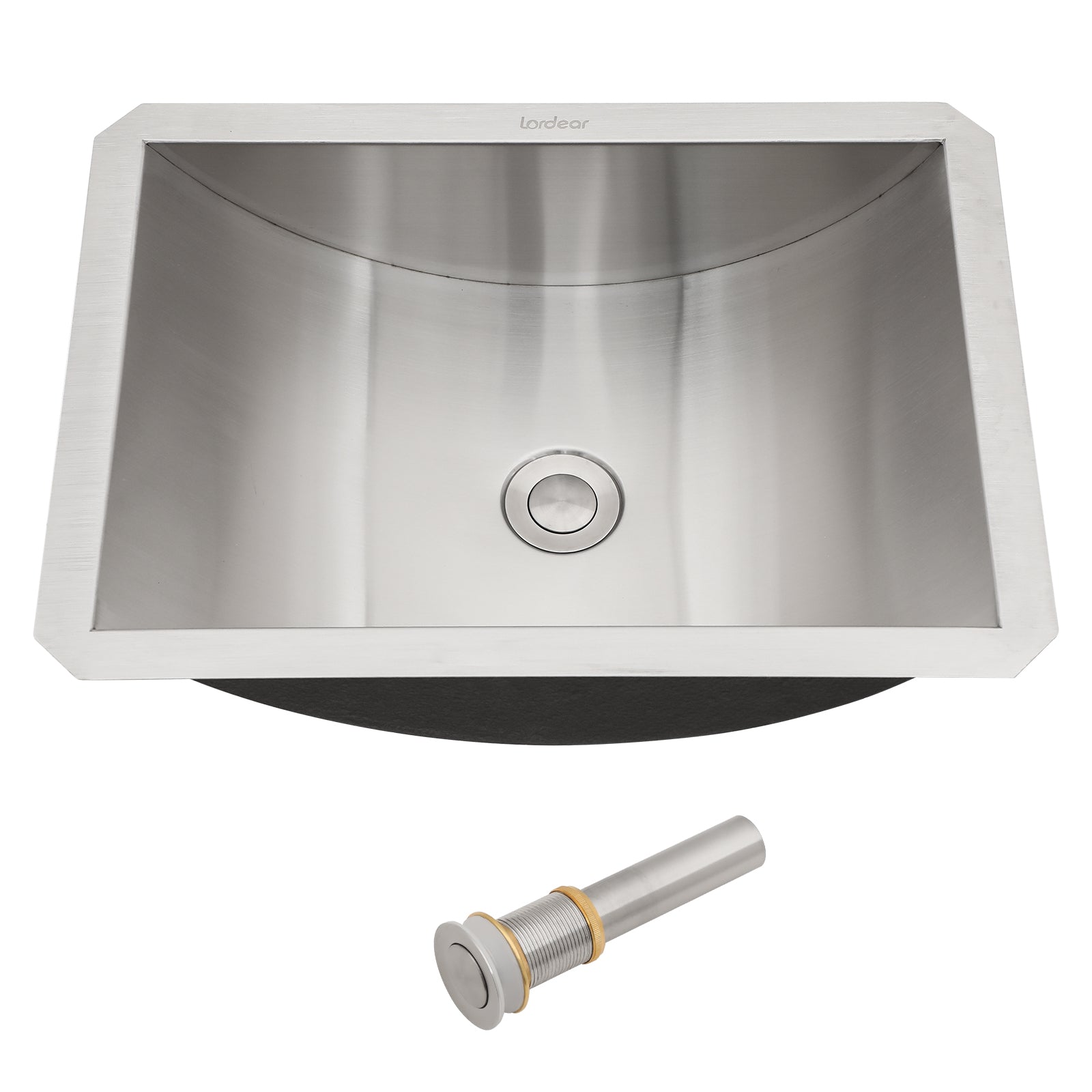18'x13' Brushed Nickel Stainless Steel undermount Bathroom Sink with Pop Up Drain