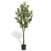 6FT Artificial Tree Tall Lifelike Greenery Plant Realistic Faux Potted Tree with Natural Look Leaves for Indoor Home Office Living Room Bedroom Decoration ,1pc/set