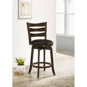 Fenster Dark Brown Wood Counter Height Swivel Bar Chair
