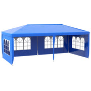 Outsunny 9.6' x 19' Large Party Tent, Outdoor Event Shelter, Gazebo Canopy with 4 Removable Window Sidewalls for Weddings, Picnics, Blue