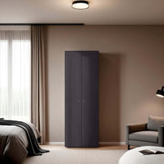 Wenge 2-Door Tall Wardrobe Cabinet with 4 Shelf and Vertical Storage
