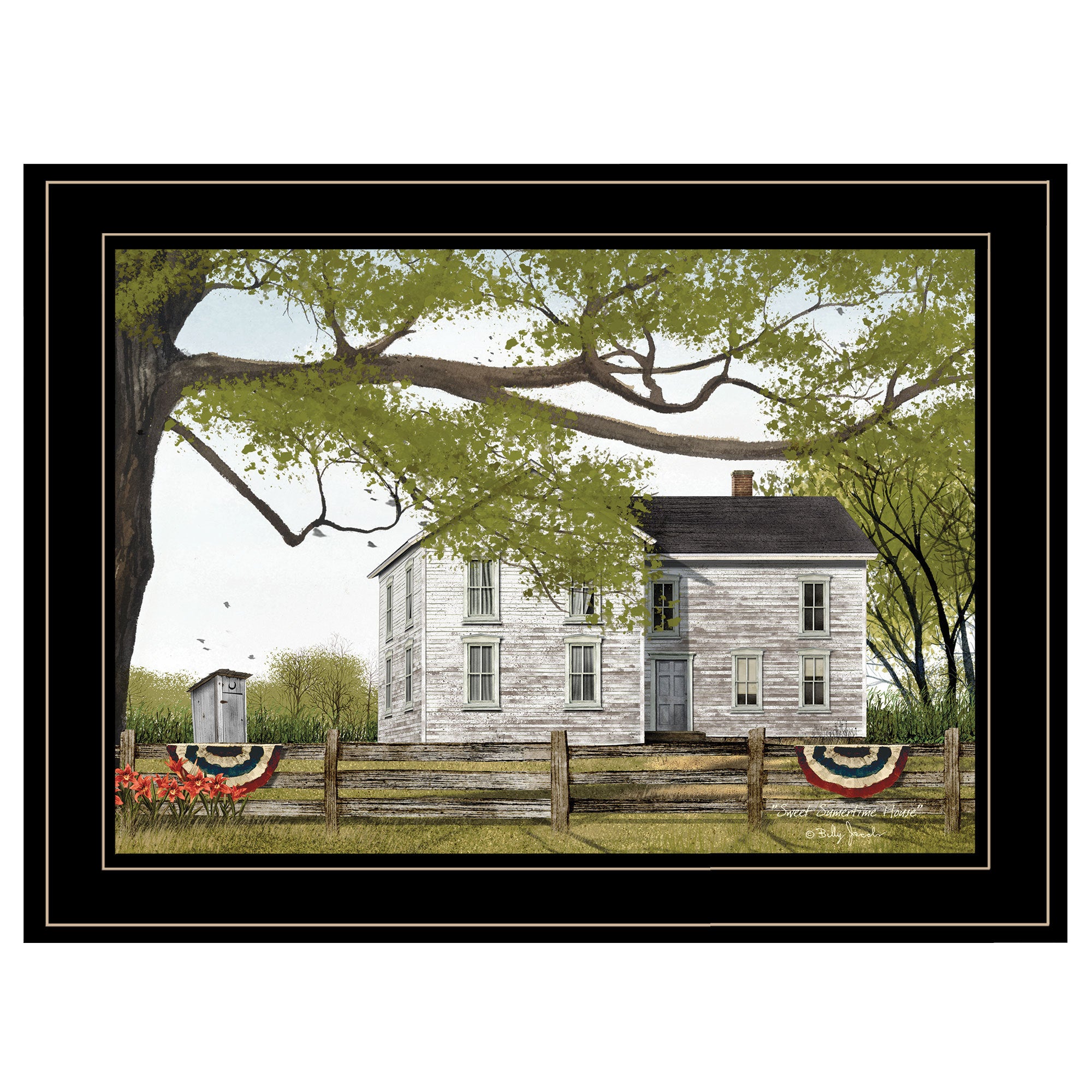 'Sweet Summertime House' by Billy Jacobs, Ready to Hang Framed Print, Black Frame