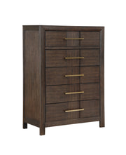 Kenzo Modern Style 5-Drawer Chest Made with Wood in Walnut same as G150108531 (NJ Inventory)