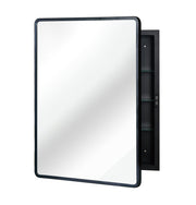 Black 24x30 inch  Metal Framed Wall mount or Recessed Mirror Cabinet