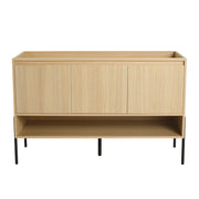 Minimalist 48' Freestanding Bathroom Vanity with 3 Soft-Close Cabinet Doors in Oak Engineered Wood