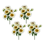 10.2 x 11 x 18.9'H Artificial Cream Sunflower BushX9, 4 Pack