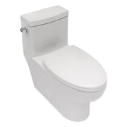 Modern Ceramic One Piece Toilet with Single Flush and Soft Closing Seat in White