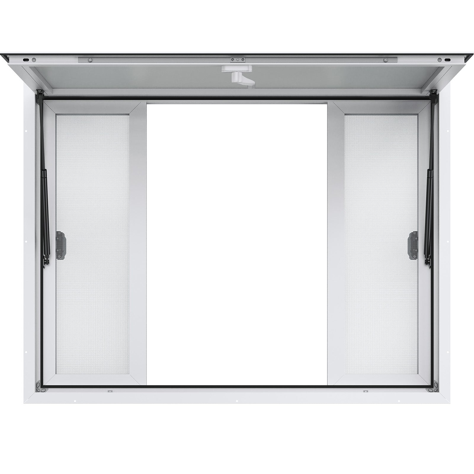 VEVOR Aluminum Alloy Food Truck Service Window with Sliding Windows & Awning Door, Natural Finish, 48'x36'