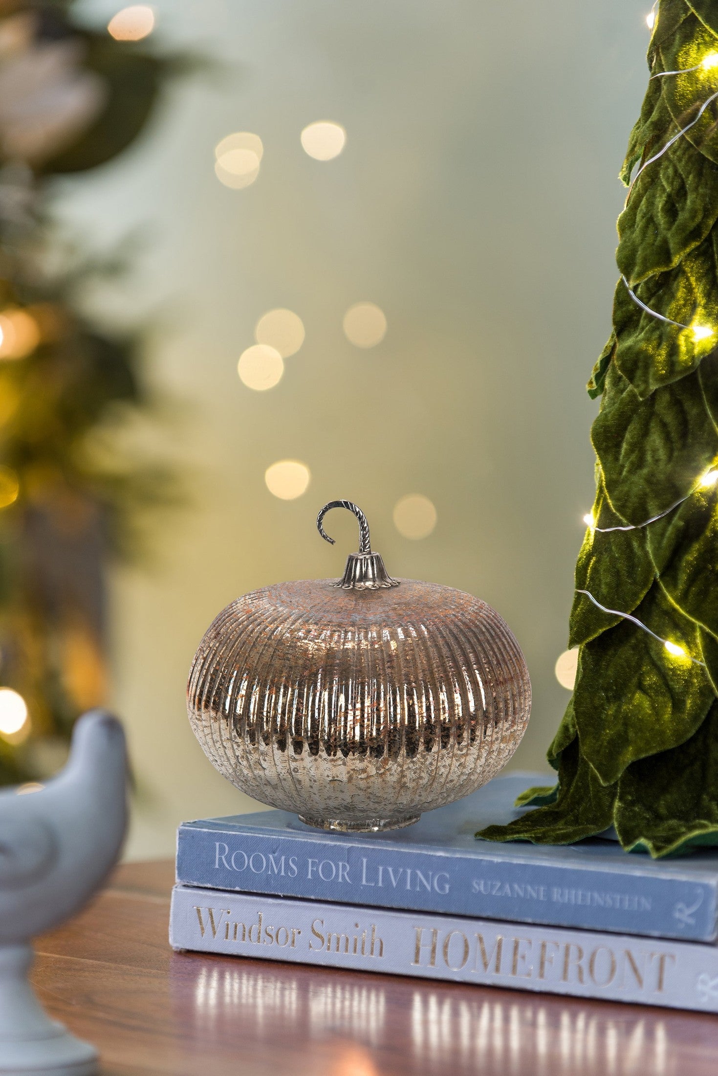 8x8x7.5' Foil Glass Lustre Mercury Pumpkin, Pumpkin Ornament Decor for Holiday Harvest Festival Fall Festival & Thanksgiving